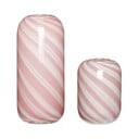 2 rozā un baltu stikla vāžu komplekts Hübsch Candy