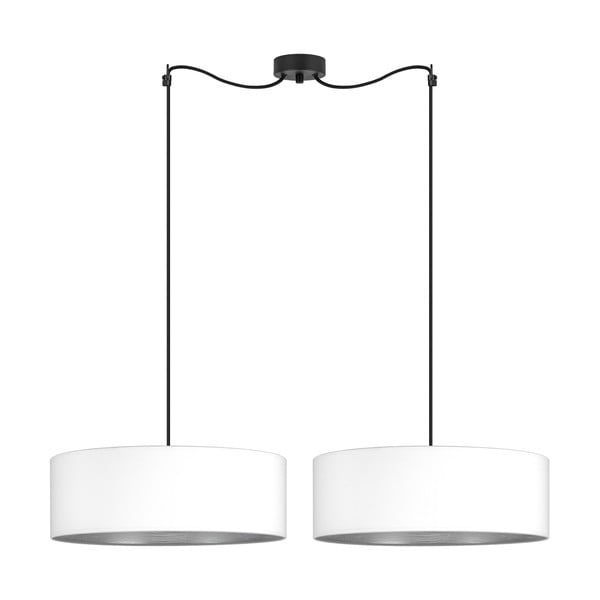 Balta divviru griestu lampa ar sudraba detaļām Sotto Luce Tres XL, ⌀ 45 cm