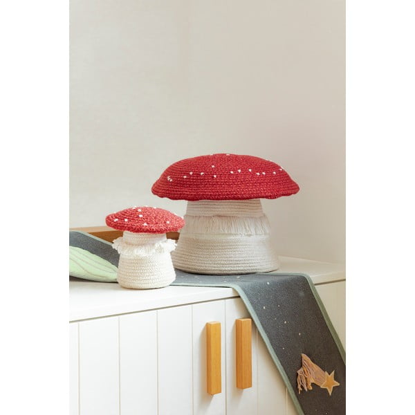 Sarkans/krēmkrāsas tekstila bērnu rotaļlietu grozs ø 38x33 cm Big Mushroom – Lorena Canals-image-1