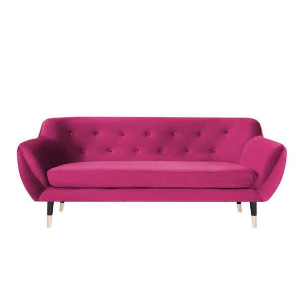 Rozā dīvāns ar melnām kājām Mazzini Sofas Amelie, 188 cm