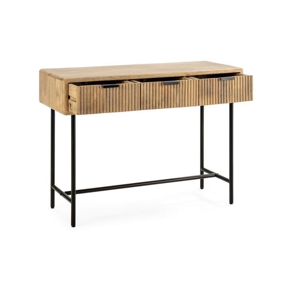 Dabīga toņa mango masīvkoka konsoles galds 38x100 cm Mundra – MOME-image-1