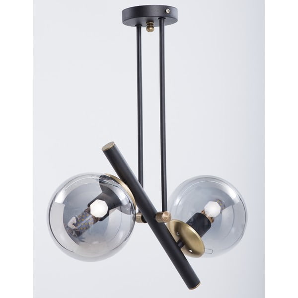 Melna griestu lampa ar stikla abažūru ø 15 cm Libra – Squid Lighting-image-2