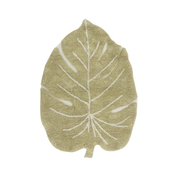 Haki mazgājams/ar rokām darināts kokvilnas bērnu paklājs 75x100 cm Mini Monstera Olive – Lorena Canals