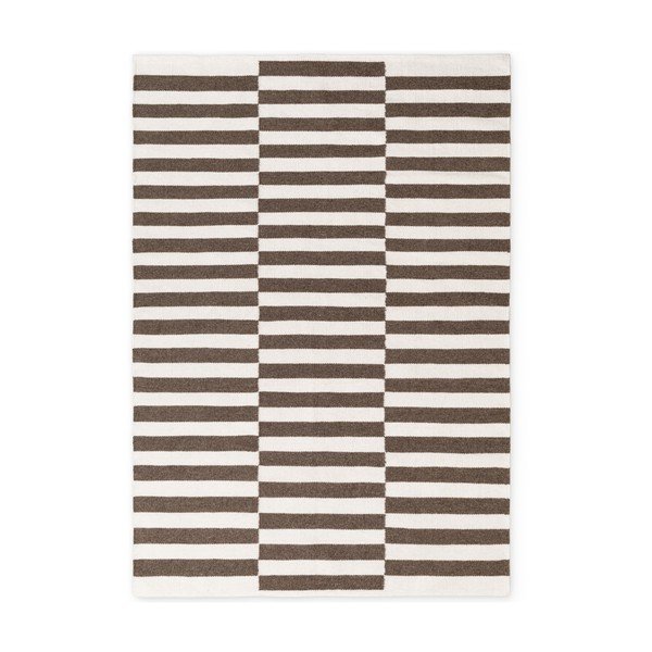 Balts/brūns divpusējs/ar rokām darināts vilnas paklājs 160x230 cm Vika – Hanse Home