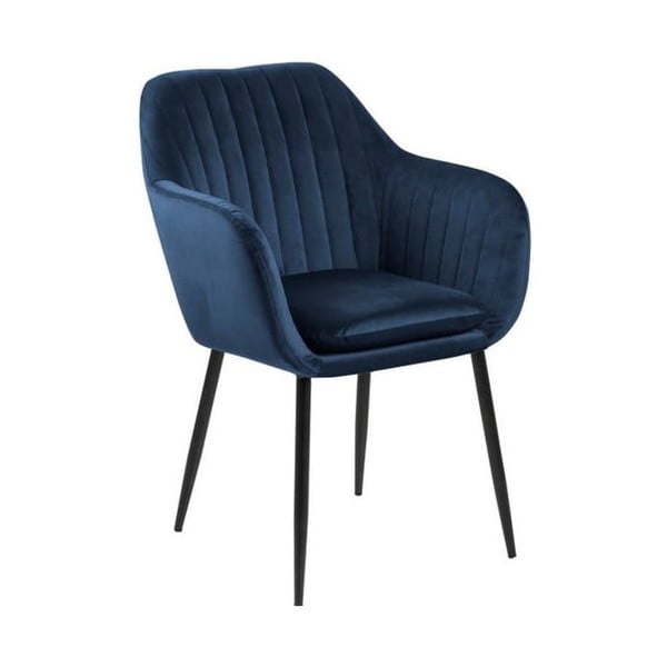 Tumši zils ēdamistabas krēsls ar metāla pamatni Bonami Essentials Emilia