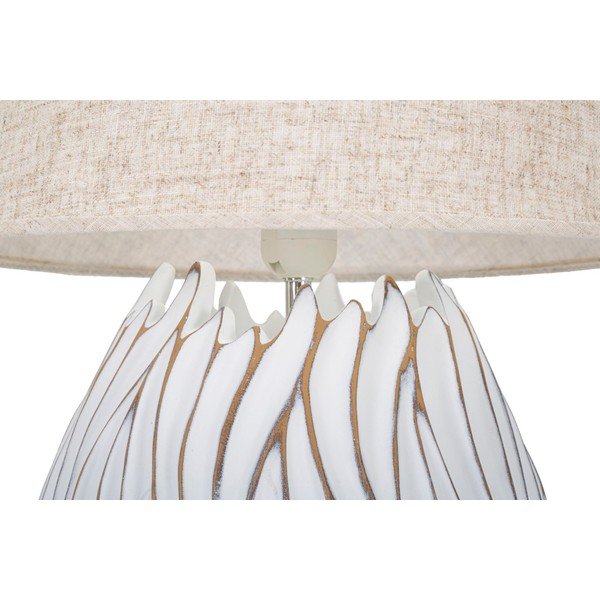 Bēša galda lampa ar auduma abažūru (augstums 48 cm) Honduras – Mauro Ferretti-image-1