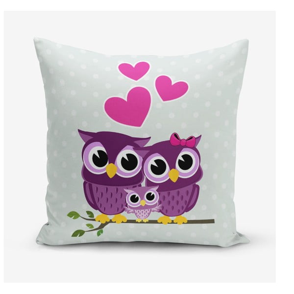 Spilvendrāna Minimalist Cushion Covers Hearts Owls, 45 x 45 cm