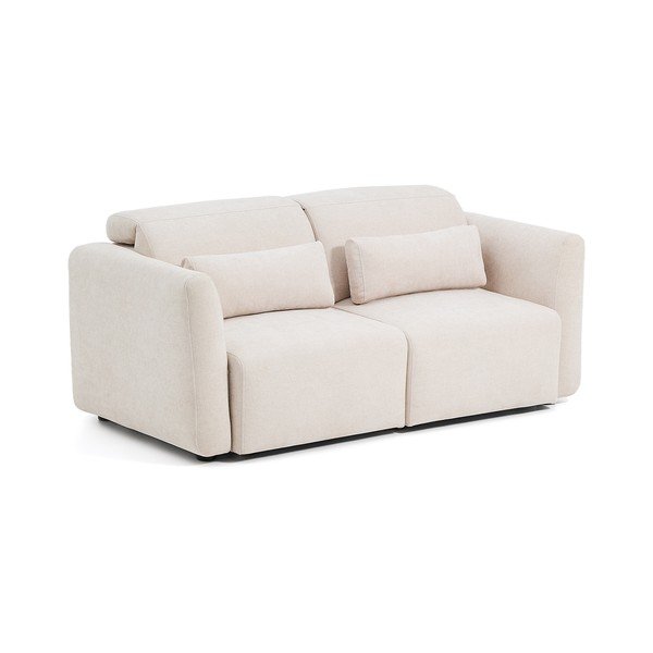 Bēšs regulējams dīvāns no šenila auduma ar zvilni 180 cm Lares – Kave Home-image-3