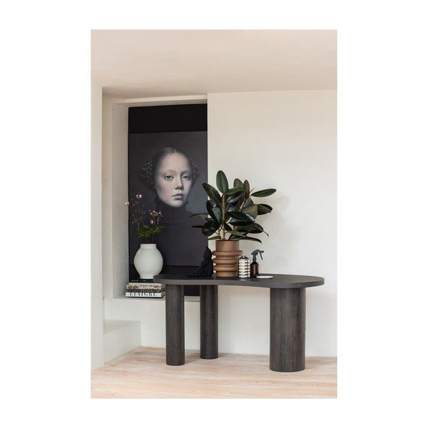 Tumši brūns konsoles galds ar priedes koka imitāciju 70x150 cm Maan – WOOOD-image-2