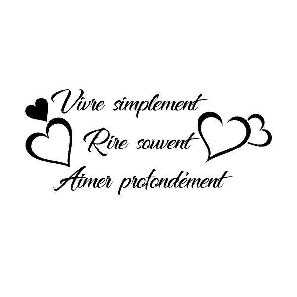 Melna uzlīme Ambiance Citāts Vivre Simplement-image-1