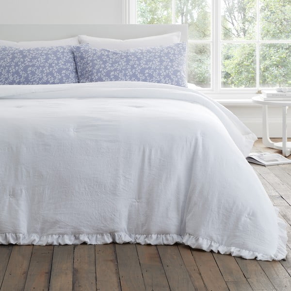 Balts gultas pārklājs divguļamai gultai 220x230 cm Soft Washed Frill – Bianca