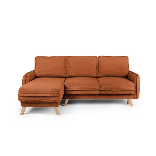 Oranžs velveta salokāms stūra dīvāns (ar maināmu stūri) Tori – Bonami Selection