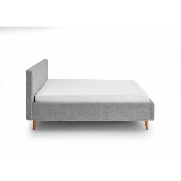 Pelēka polsterēta divvietīga gulta ar veļas kasti ar redelēm 180x200 cm Mattis – Meise Möbel-image-3