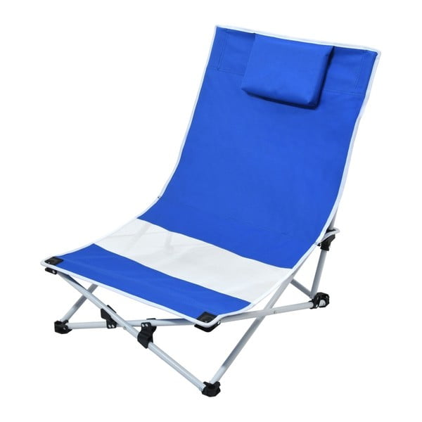 Zilā un baltā krāsā izvelkamais kempinga atpūtas krēsls Cattara Larisa