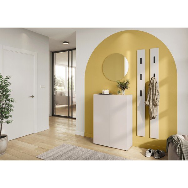 Krēmkrāsas skapītis ar ozolkoka imitāciju 74x105x33 cm Alviano – Germania-image-4