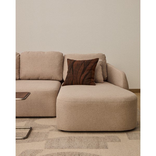 Bēšs salokāms stūra dīvāns no šenila auduma (ar kreiso stūri/ar zvilni) Laira – Kave Home-image-4