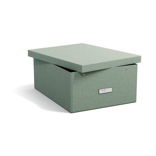 Zilganzaļa kartona uzglabāšanas kaste ar vāku 34,5x45x18,5 cm Katrin Canvas Paper Laminate – Bigso