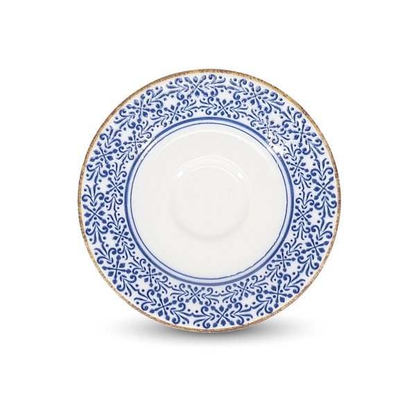 Balta/zila porcelāna apakštasīte ø 14 cm Azul – BonBistro