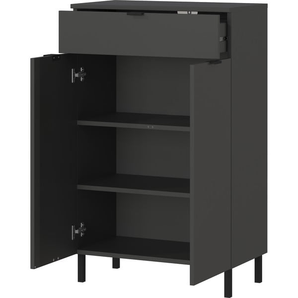 Antracīta pelēks augsts vannas istabas skapis 60x97 cm Arcena – Germania-image-3