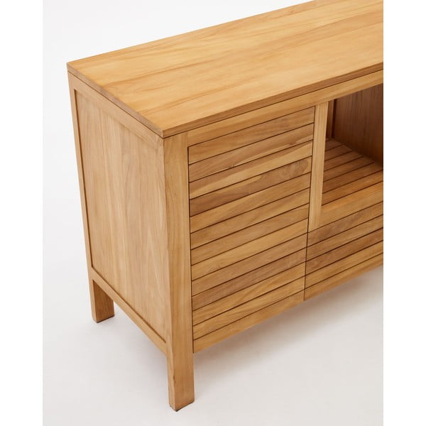 Dabīga toņa tīkkoka masīvkoka zems skapītis zem izlietnes 120x80 cm Neria – Kave Home-image-4