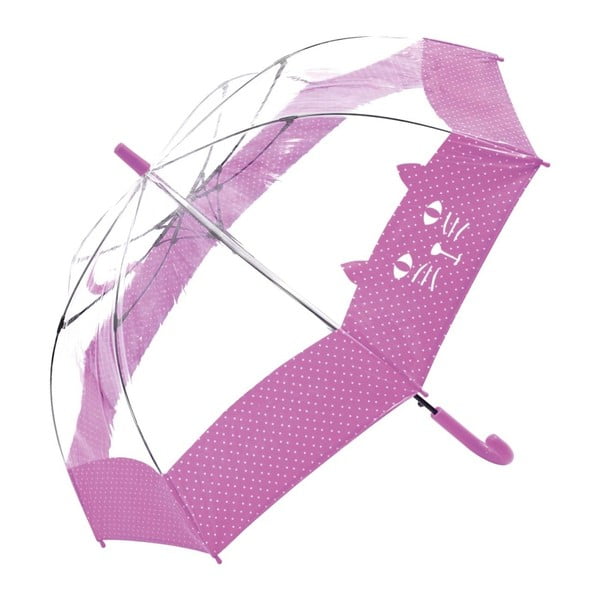 Bērnu caurspīdīgs lietussargs ar rozā detaļām Birdcage Chat, ⌀ 74 cm