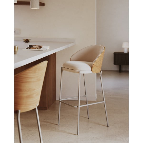 Bēšs/gaiša dabīga toņa bāra krēsls (sēdekļa augstums 77 cm) Eamy – Kave Home-image-1