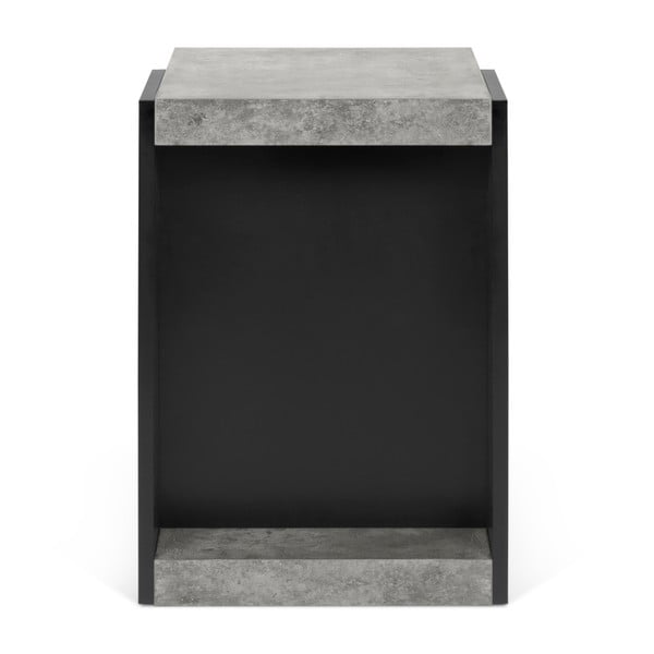 Melns sānu galdiņš ar betona detaļām TemaHome Klaus