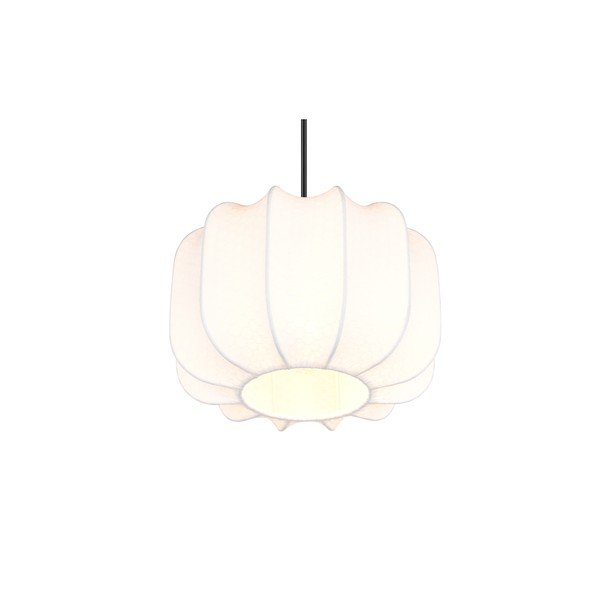 Balta metāla piekaramā lampa ar auduma abažūru ø 25 cm Madleine – Reality-image-4