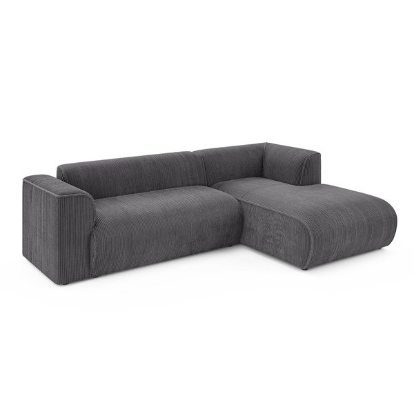 Tumši pelēks velveta stūra dīvāns (ar labo stūri/ar zvilni) Merid  – Ropez-image-2