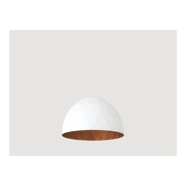 Balta piekaramā lampa ar vara krāsas detaļām Custom Form Leonard, ø 50 cm