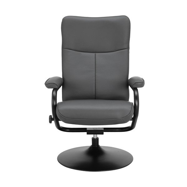 Pelēks relaksējošs atpūtas krēsls ar kāju balstu no ādas imitācijas Istad – Støraa-image-2