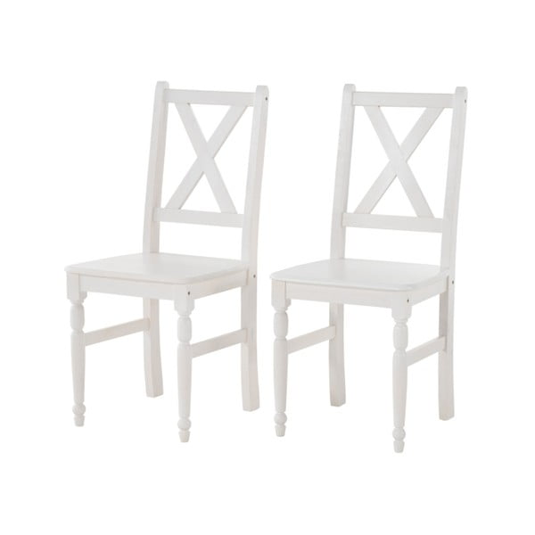 2 baltu masīvkoka pusdienu krēslu komplekts Støraa Normann