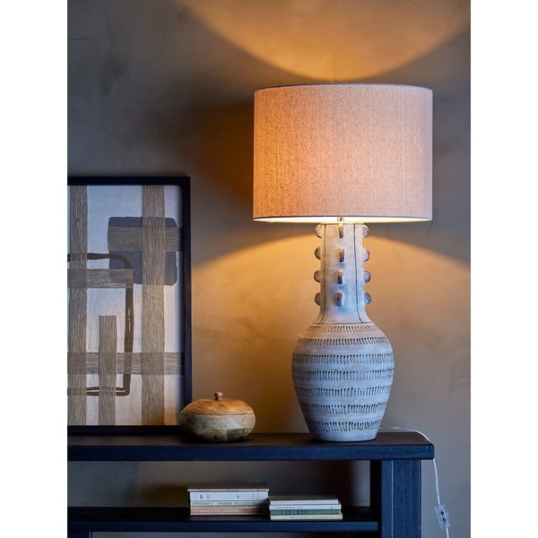 Gaiši zila galda lampa ar auduma abažūru (augstums 90 cm) Gadiela – Bloomingville-image-2