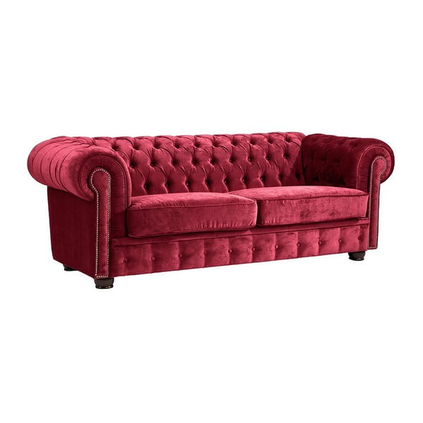 Sarkans dīvāns Max Winzer Norwin Velvet, 174 cm