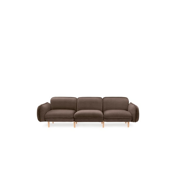 Tumši brūns dīvāns no buklē auduma 264 cm Bean – EMKO
