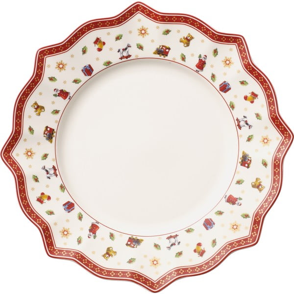 Sarkanbalts porcelāna Ziemassvētku šķīvis Toy´s Delight Villeroy&Boch, ø 29 cm