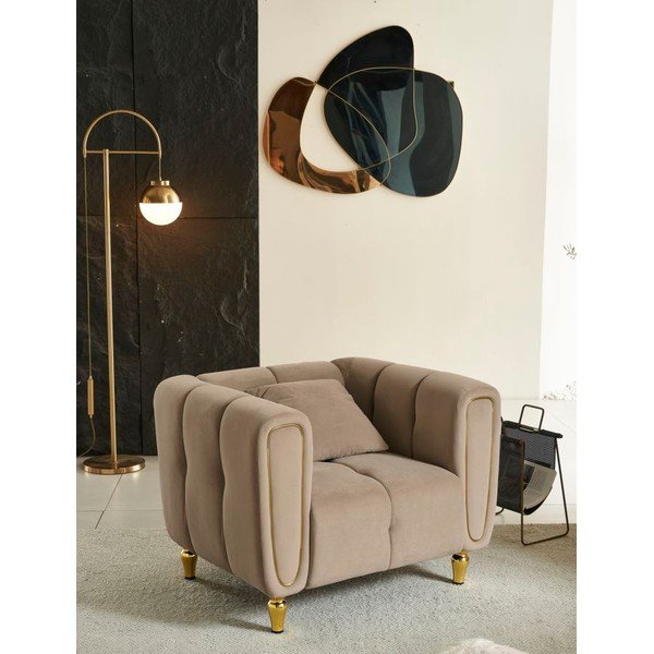 Pelēkbrūns samta atpūtas krēsls Alma – Mauro Ferretti-image-1
