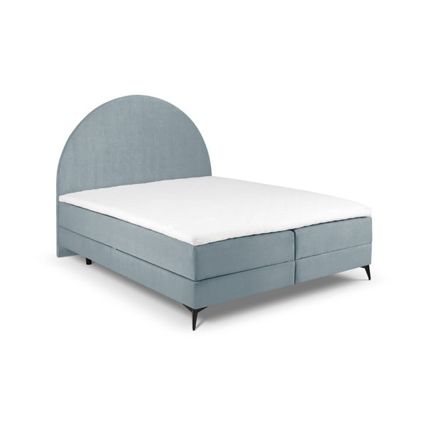 Gaiši zila atsperu gulta ar uzglabāšanas vietu 160x200 cm Sunrise – Cosmopolitan Design