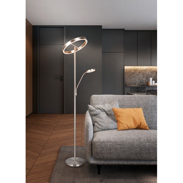 Sudraba krāsas LED stāvlampa (augstums 180 cm) Willis – Trio-image-1