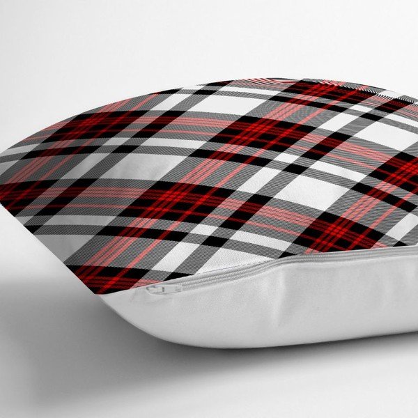 Sarkana un balta dekoratīva spilvendrāna Minimalist Cushion Covers Flannel, 35 x 55 cm-image-1