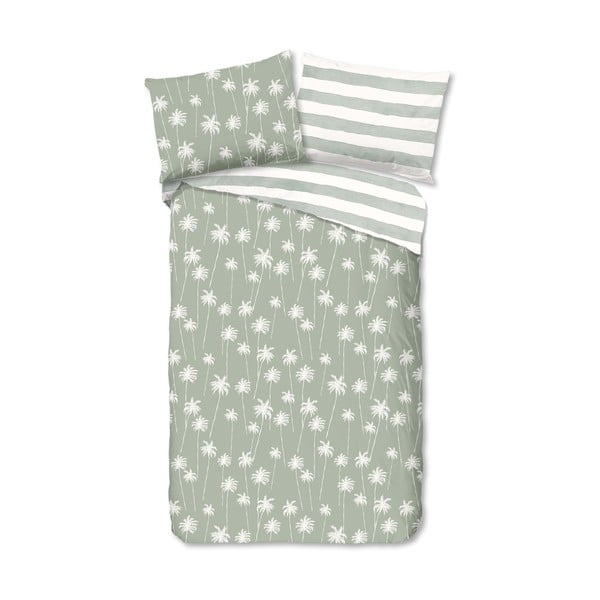 Gaiši zaļa kokvilnas gultas veļa vienvietīgai gultai 140x200 cm – Good Morning
