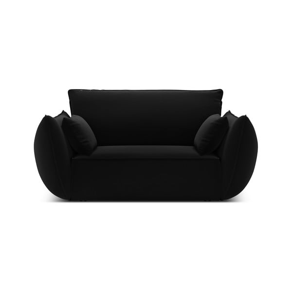 Melns samta atpūtas krēsls Vanda – Mazzini Sofas-image-2