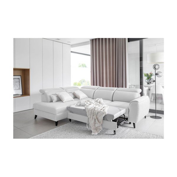 Balts samta salokāms/ar uzglabāšanas vietu stūra dīvāns (ar kreiso stūri/L veida) Noble – ELTAP-image-4