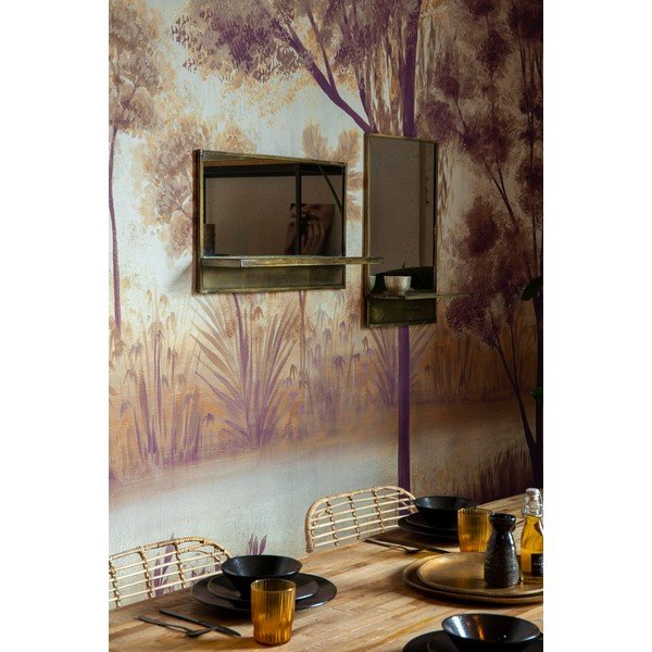 Sienas spogulis ar plauktu 37x61 cm Feyza – White Label-image-4