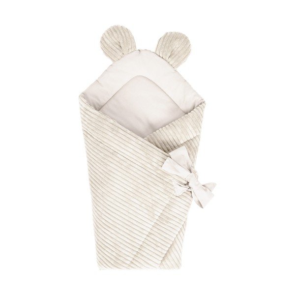 Bēša velveta bērnu ietinamā sedziņa 35x65 cm – Meowbaby