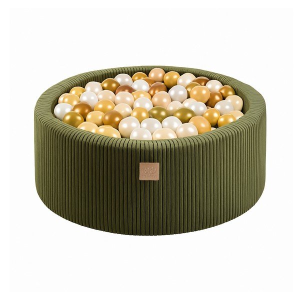 Haki velveta bumbu baseins 90x90x30 cm Montessori – Meowbaby