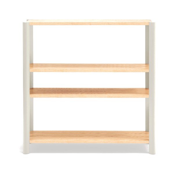 Krēmkrāsas/gaiša dabīga toņa plaukts ar ozolkoka imitāciju 126x128x43 cm Bona – Teulat