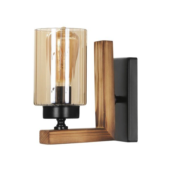 Melna/dabīga toņa sienas lampa Linda – Opviq lights