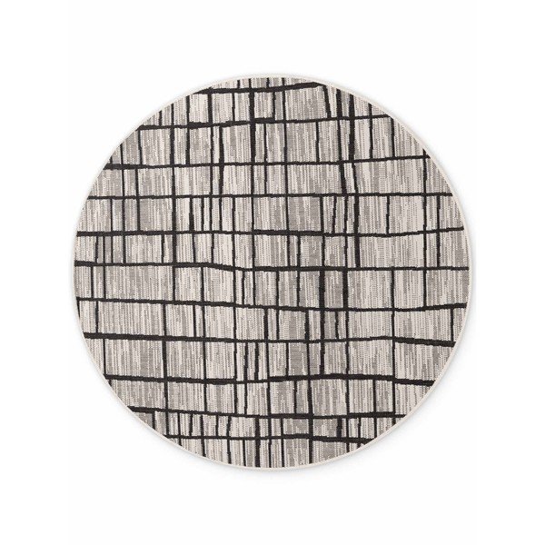 Melns/krēmkrāsas apaļš iekštelpu un āra paklājs ø 160 cm Haringey Crouch – Ted Baker