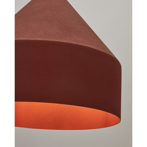 Terakotas oranža piekaramā lampa ar metāla abažūru ø 30 cm Peralta – Kave Home-image-4